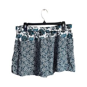 Band of Gypsies Boho Blue Floral Flowy Shorts Size L